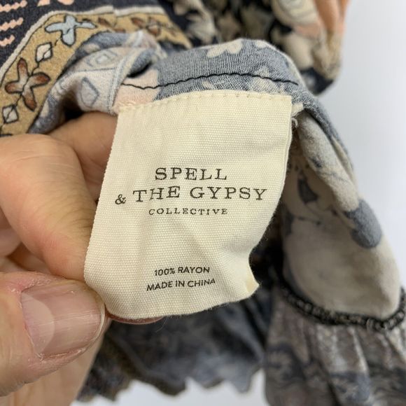 Spell & The Gypsy Amethyst Dress in Nightfall Boho Flowy Small Oversized - Picture 5 of 12